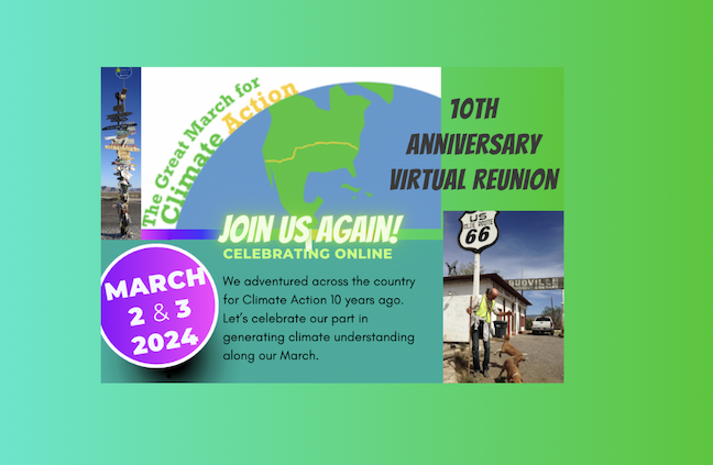 Great March for Climate Action 10th Anniversary Virtual Reunion